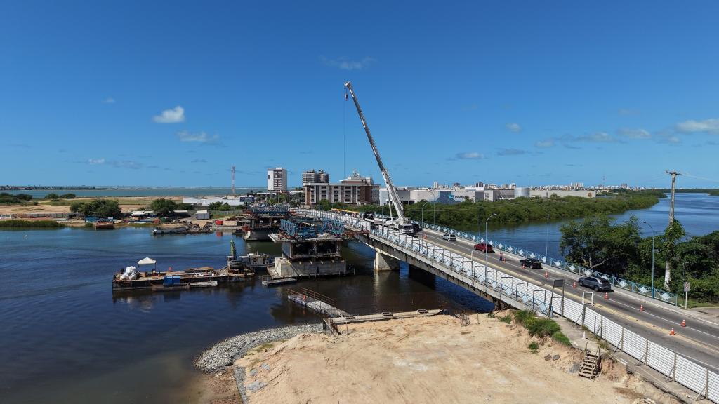 Duplicação da Ponte Godofredo Diniz superou 71% e entrou em nova fase estrutural
